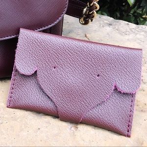 real leather elephant card holder